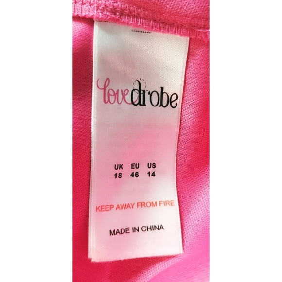 Lovedrobe Bright Pink Windowpane Dress Size 18 - Picture 5 of 6